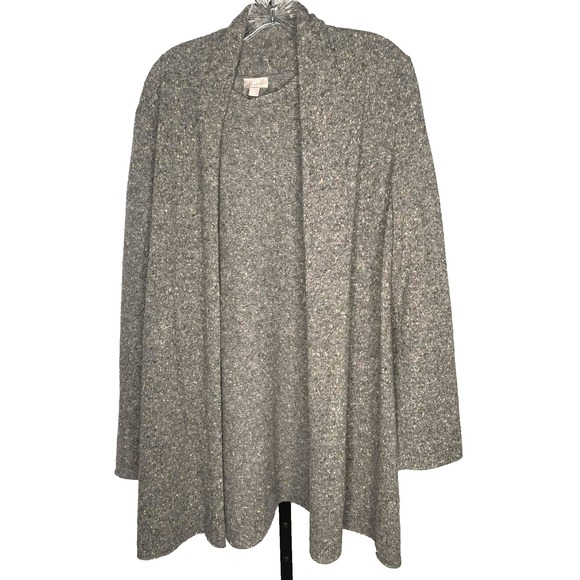 J. Jill Sweaters - J. Jill Italian Yarn Wool Cashmere Open Front Cardigan Gray Womens Size Medium